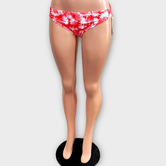 NWT Michael Kors Women's Tropical Print Bikini Bottom Sangria, Size Large - Picture 2 of 8